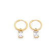 Senna Luxe 18k Gold Plated Jewel Charm Hoop Earrings