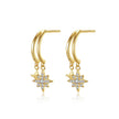 Orecchini a doppio cerchio Trinity Luxe Mini in argento sterling con ciondoli a stella