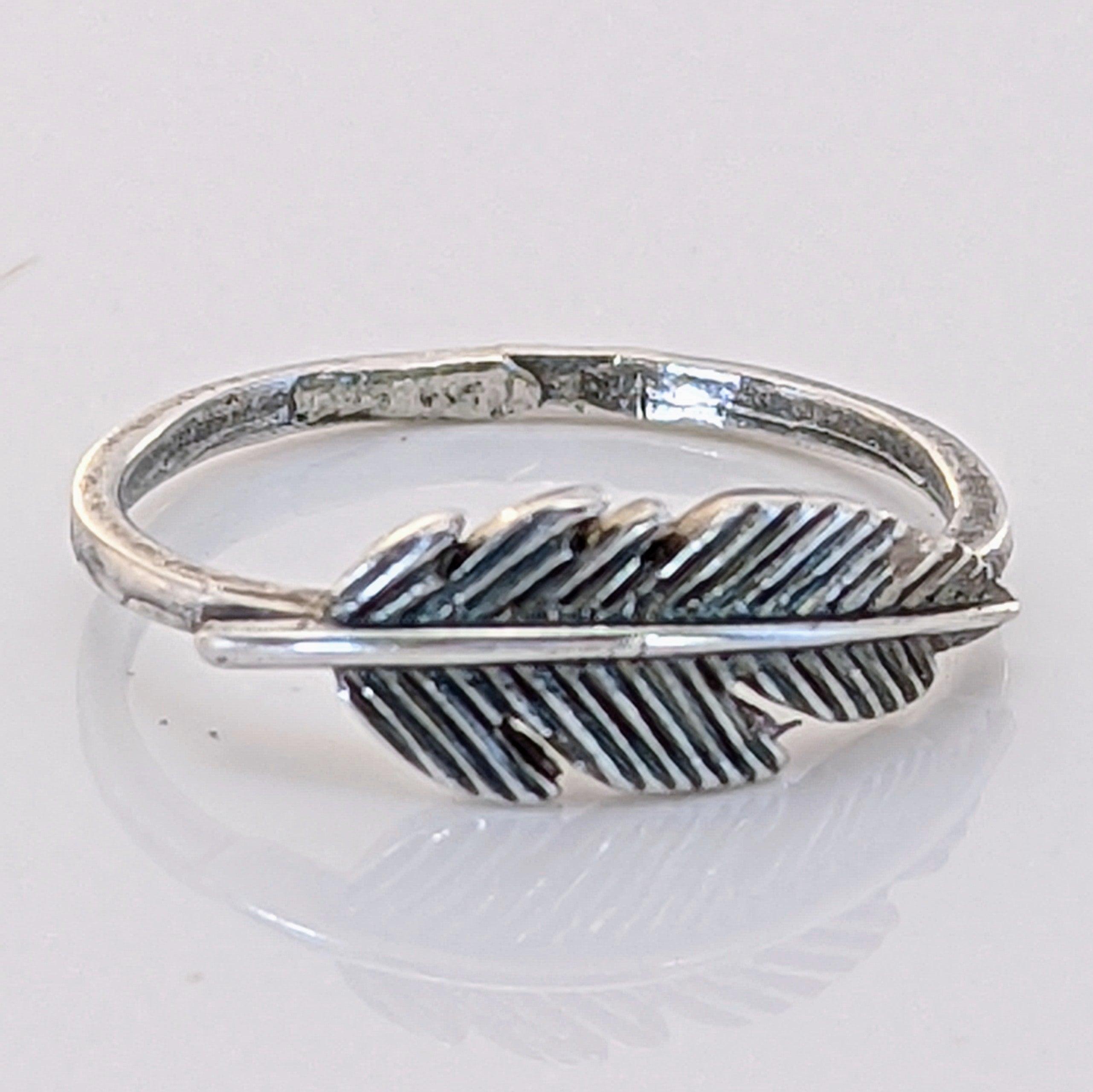 Silver Steed Feather Ring