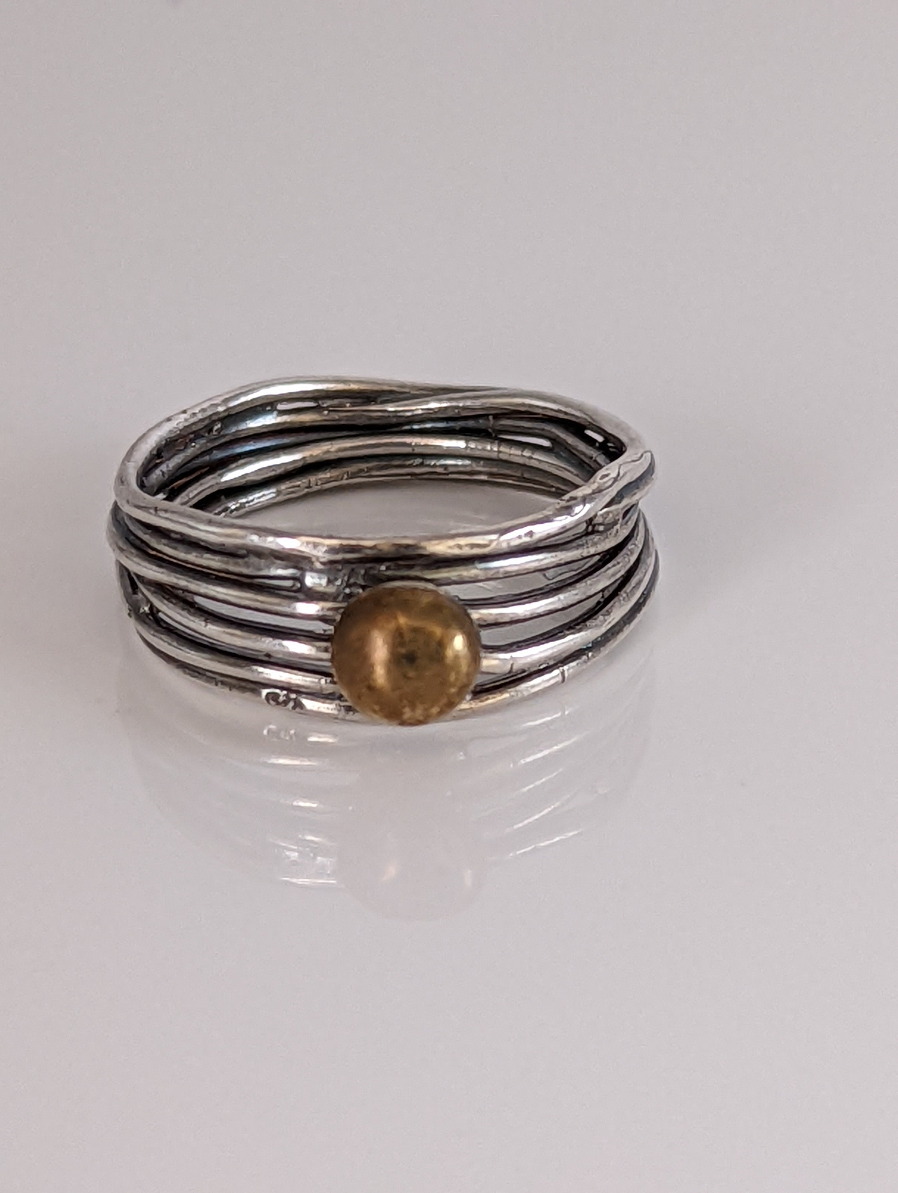 Steed Steed Silver Wired Band with Brass Ball