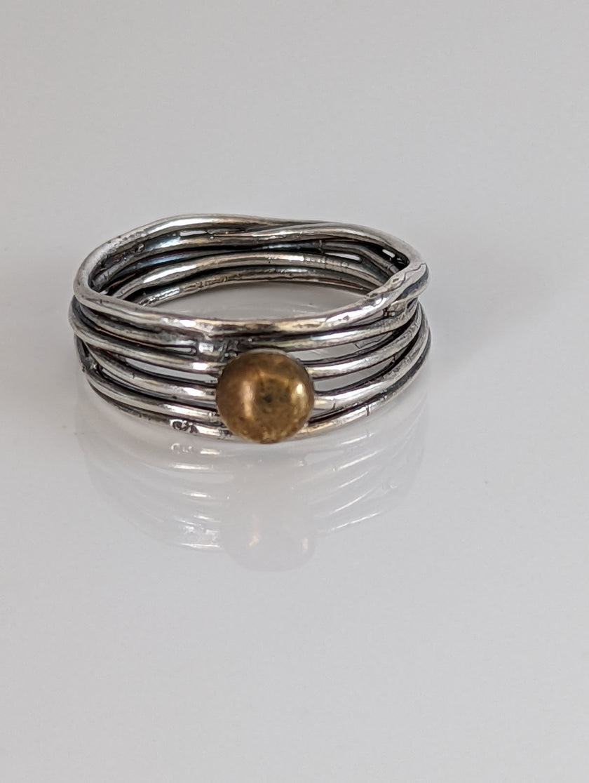 Steed Steed Silver Wired Band with Brass Ball