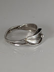 Silver Steed Delicate Silver Leaves ring with Silver Buds