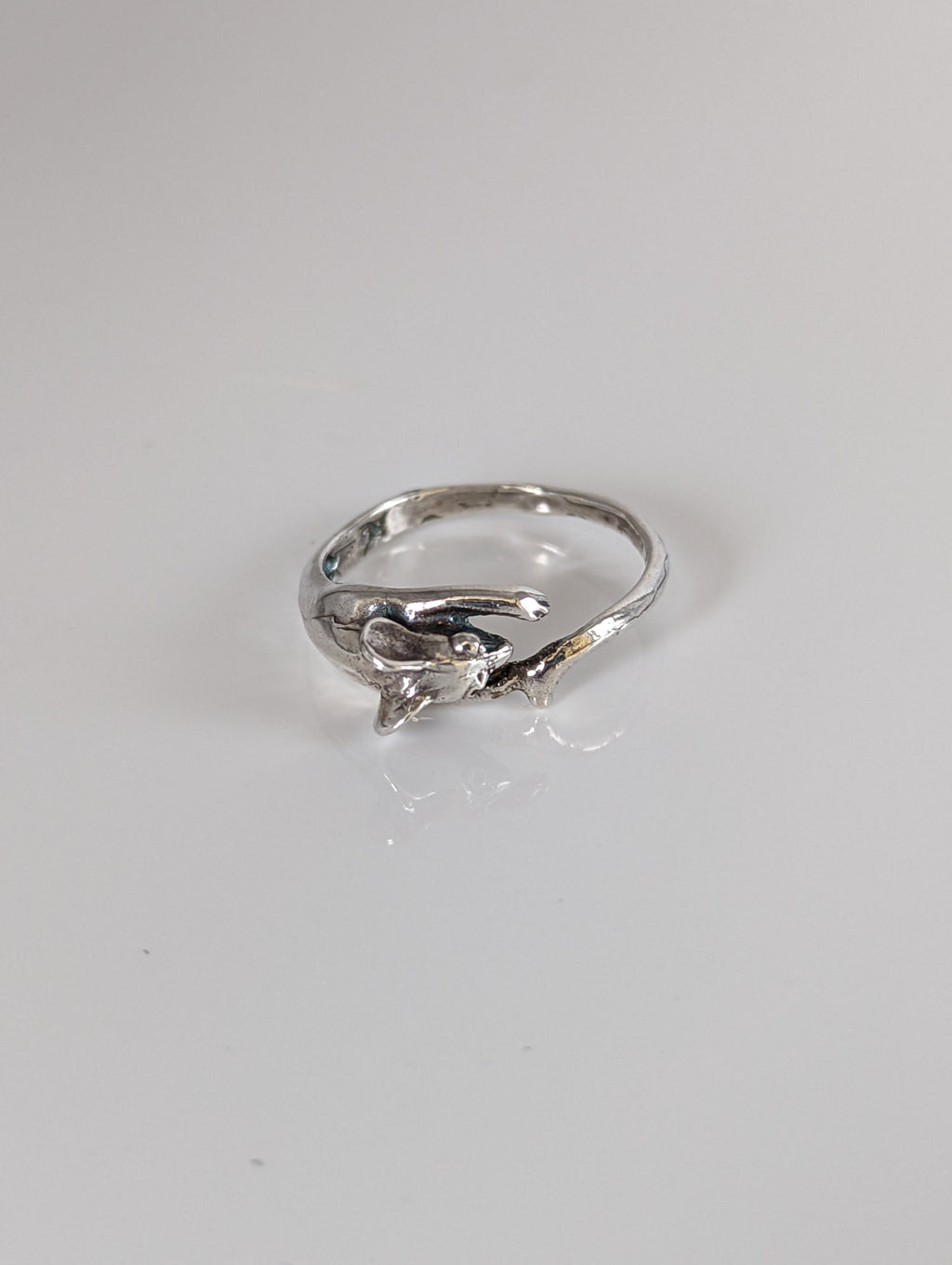 925 Silver Mouse Ring – Handmade Whimsical Wrap-Around Design