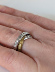 Silver Steed Two Tone Three Interlinking Bands