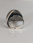 Silver Steed Big Leaf with Ornament Silver Ring