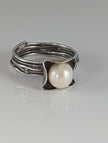 Silver Steed Wired Ring with Pearl
