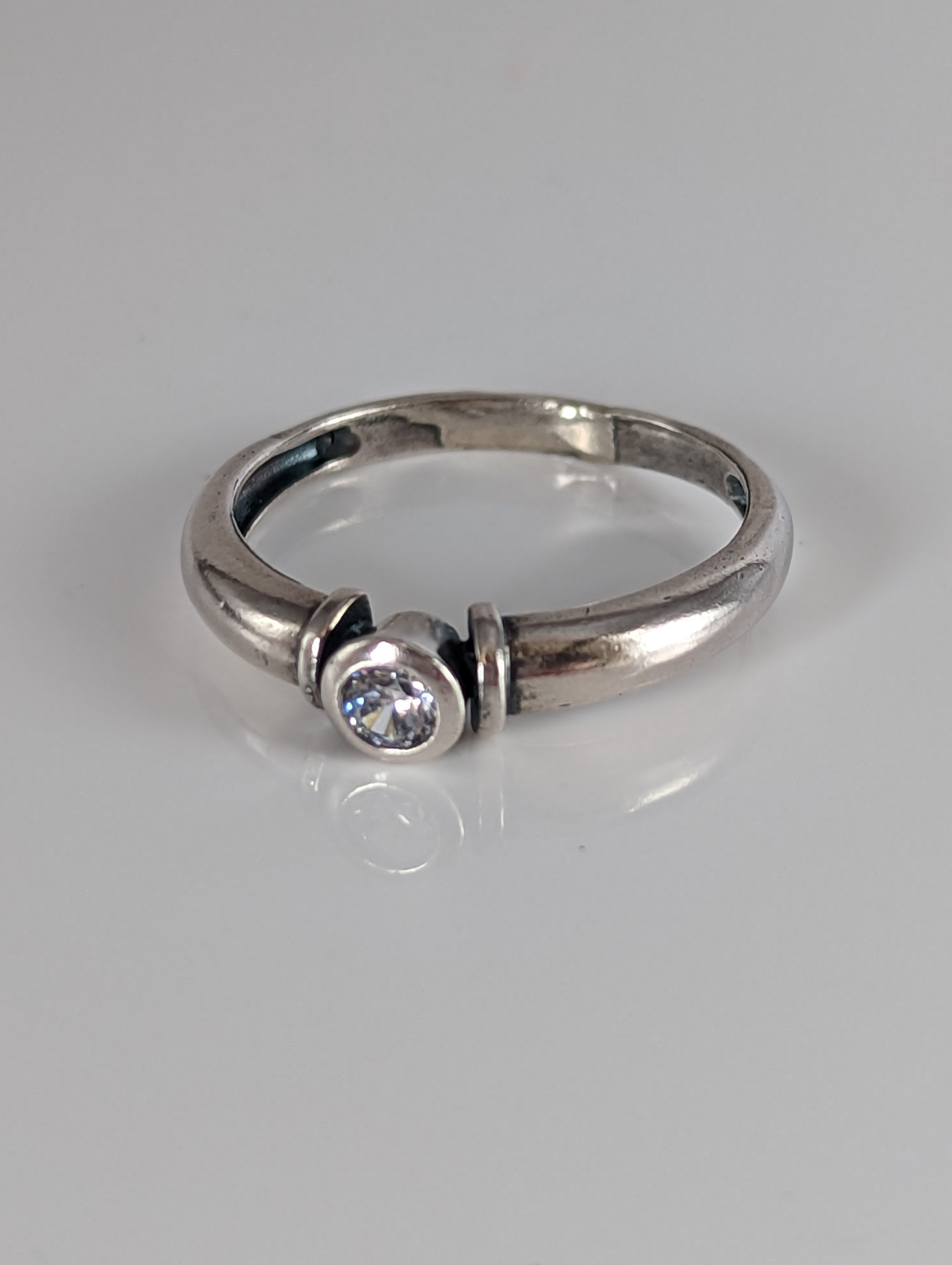 Silver Steed Silver Round Zirconia Ring