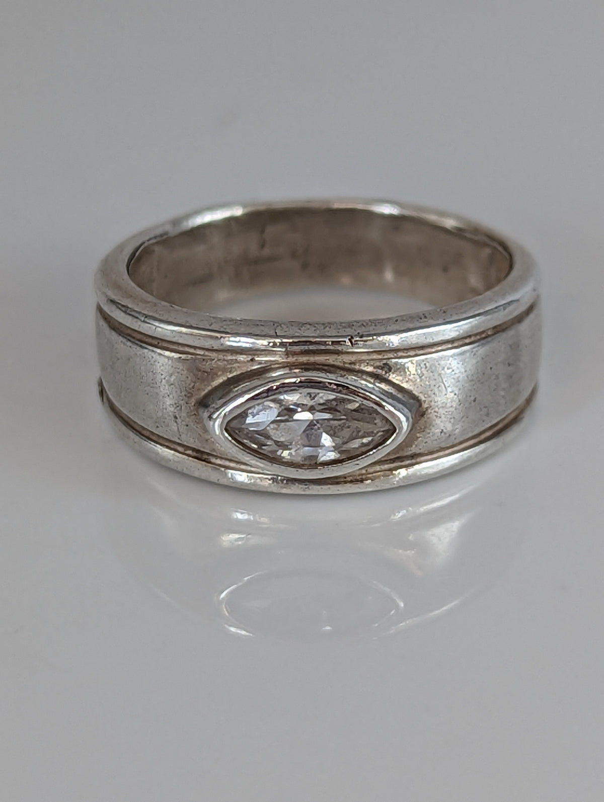 Silver Steed Silver Zirconia Band