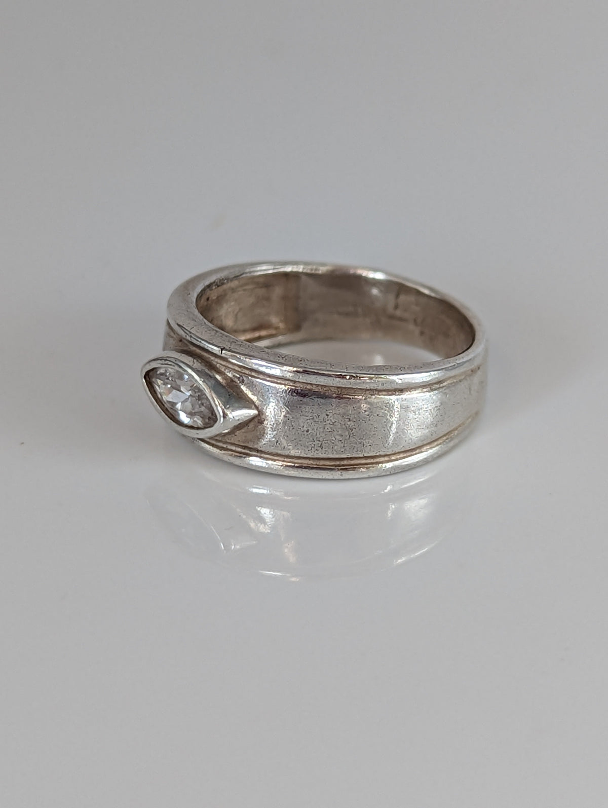 Silver Steed Silver Zirconia Band