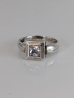 Silver Steed Silver Zirconia Square Ring