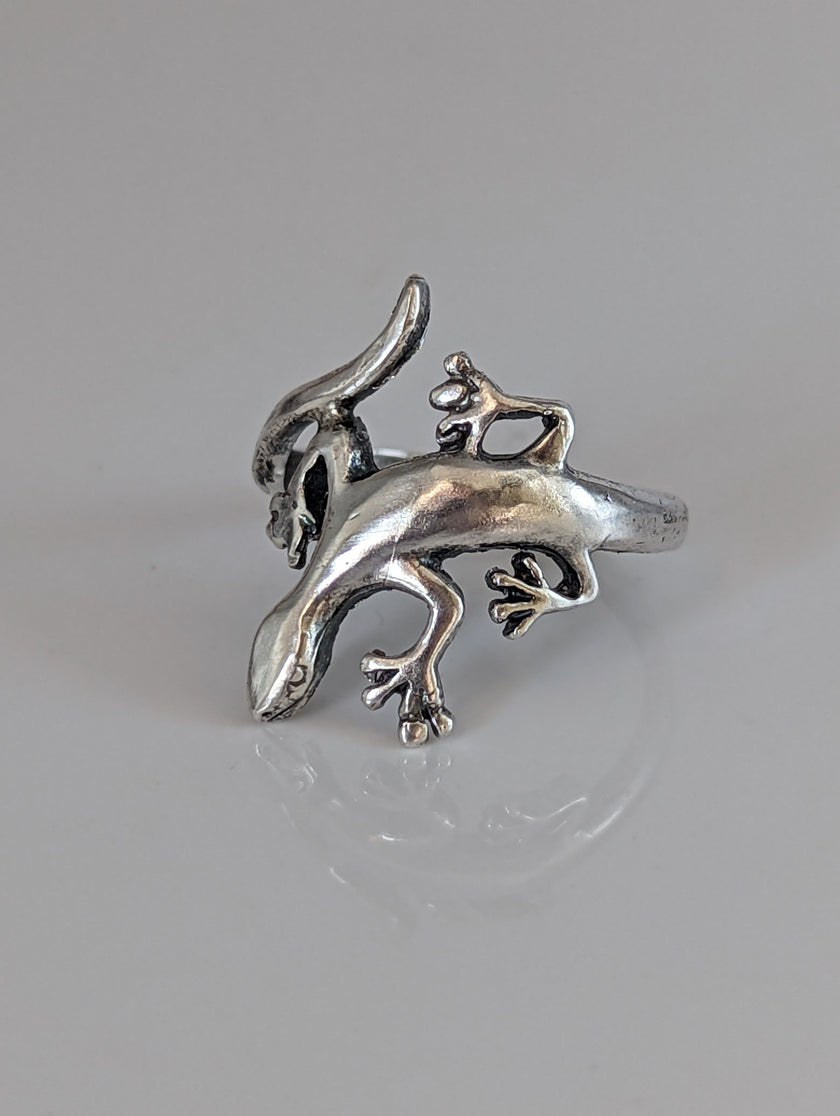 Silver Steed Lizard Ring