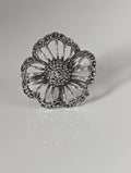 Silver Steed Large Unique Flower Handmade Silver Ring