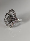 Silver Steed Large Unique Flower Handmade Silver Ring