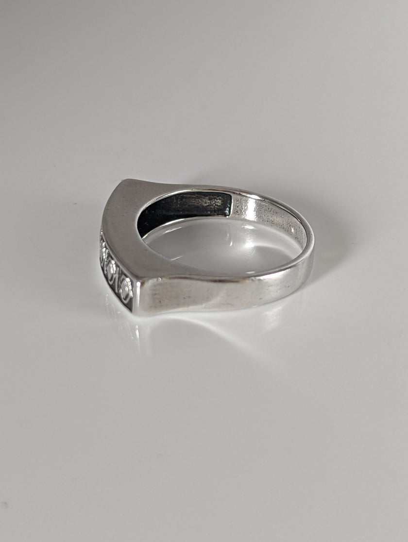 Silver Steed Greek Theme Ring