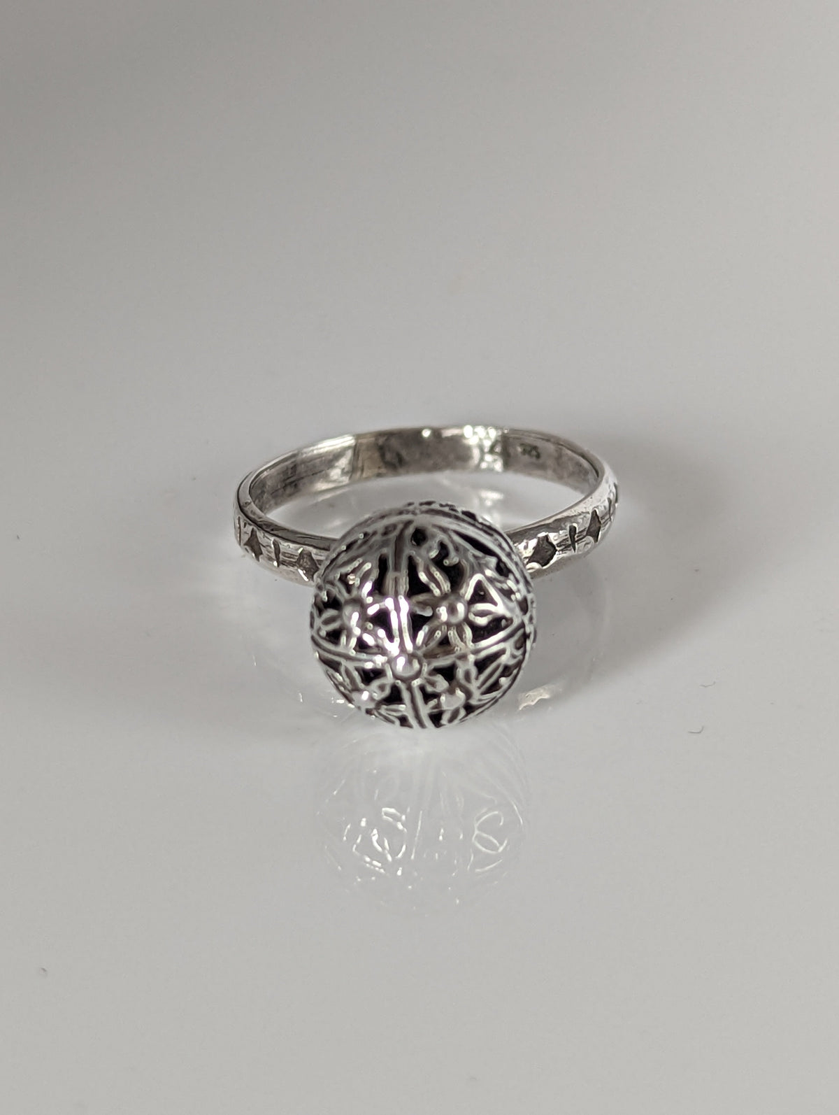 Silver Steed Large Unique Ball Handmade Silver Ring