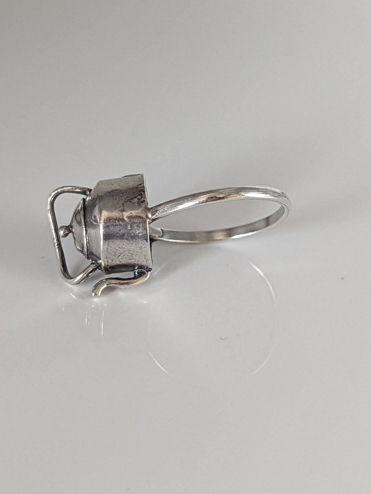 Silver Steed Teapot Silver Ring
