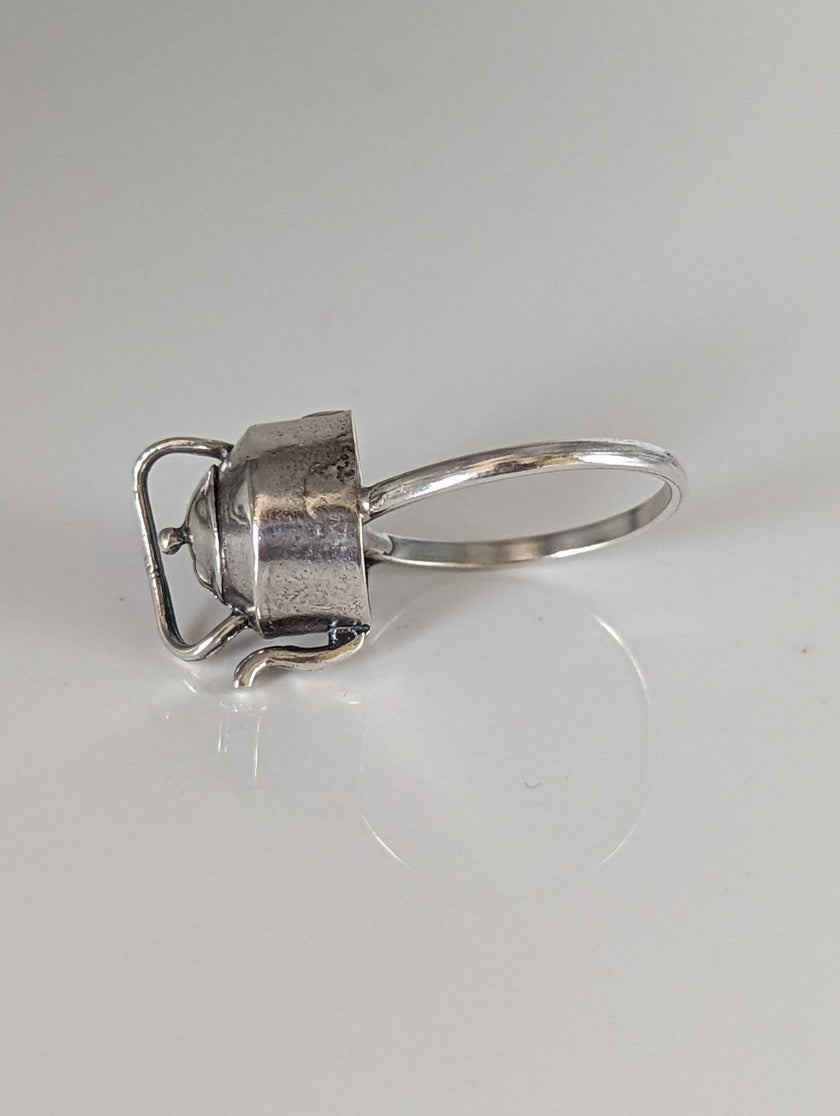 Silver Steed Teapot Silver Ring