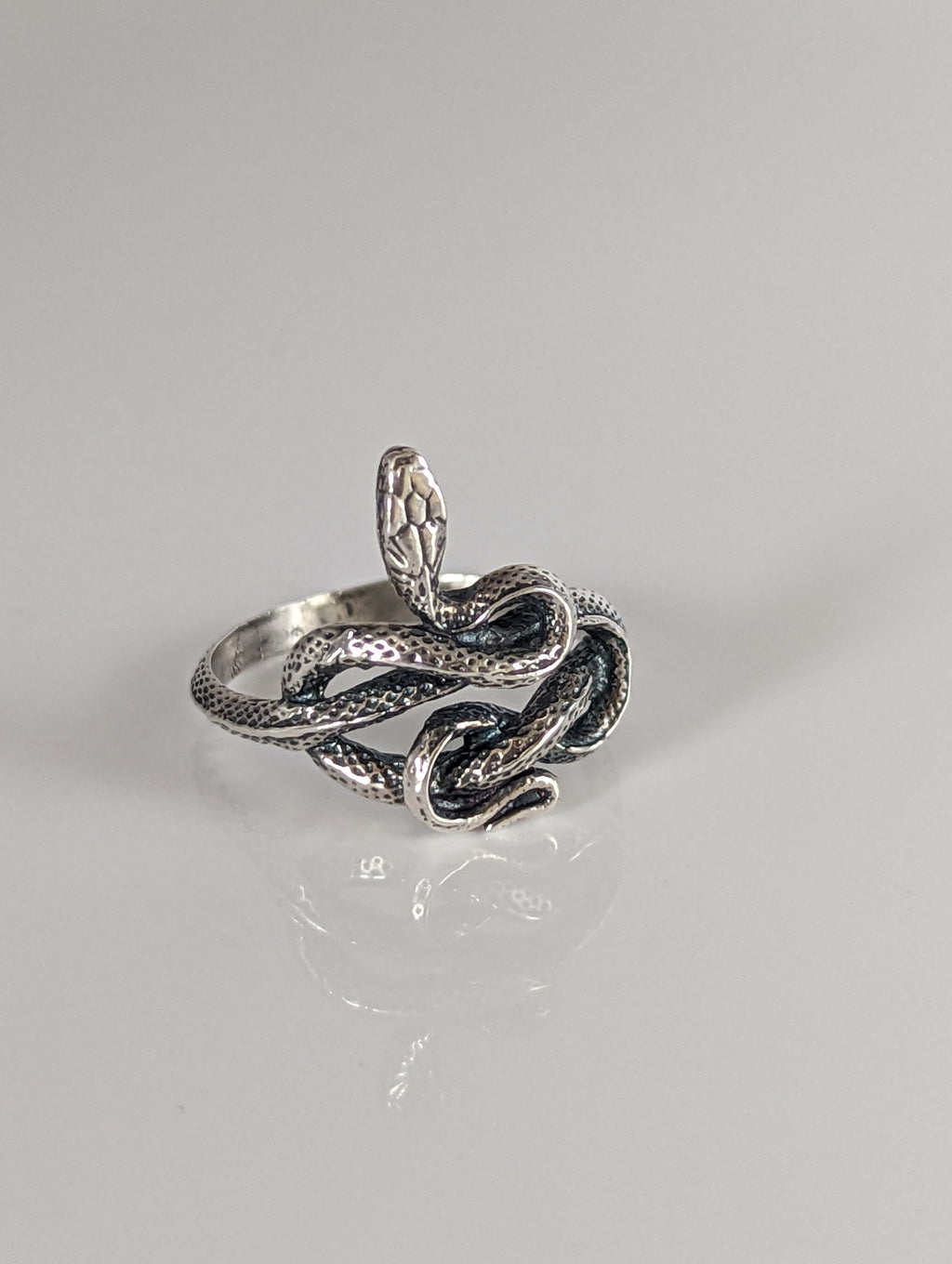 Silver Steed Snake Silver Ring