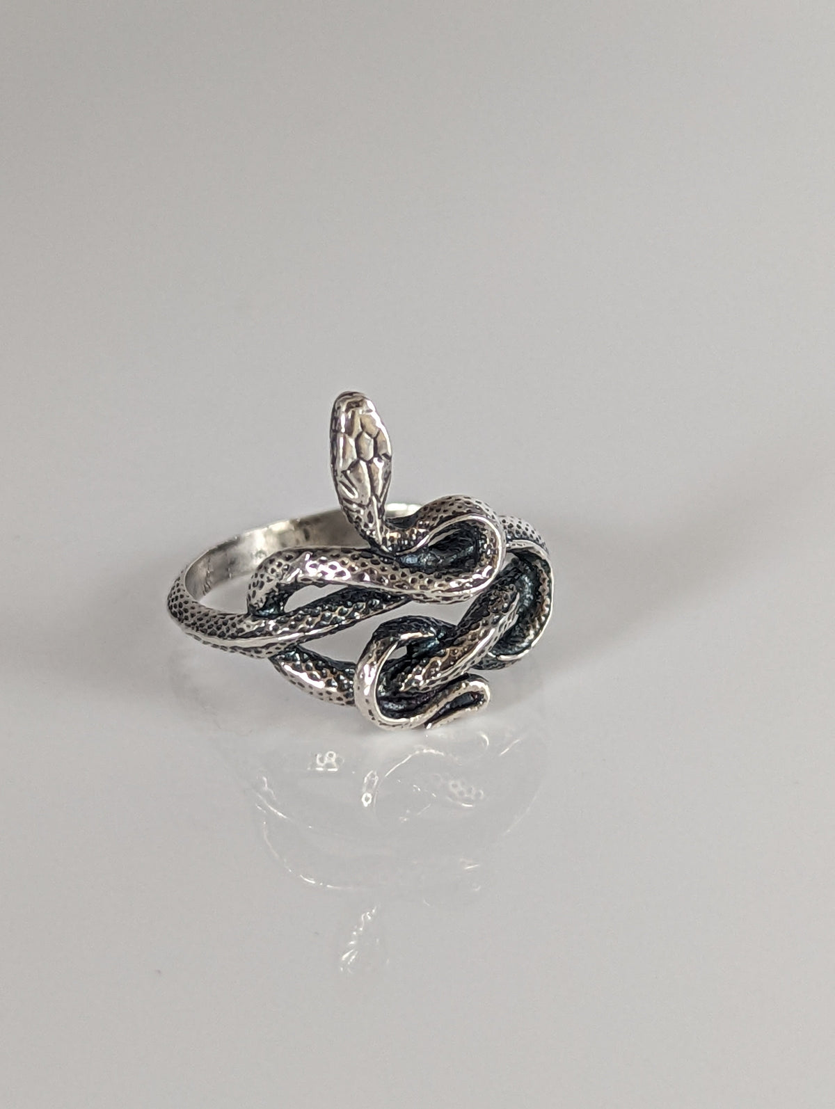 Silver Steed Snake Silver Ring