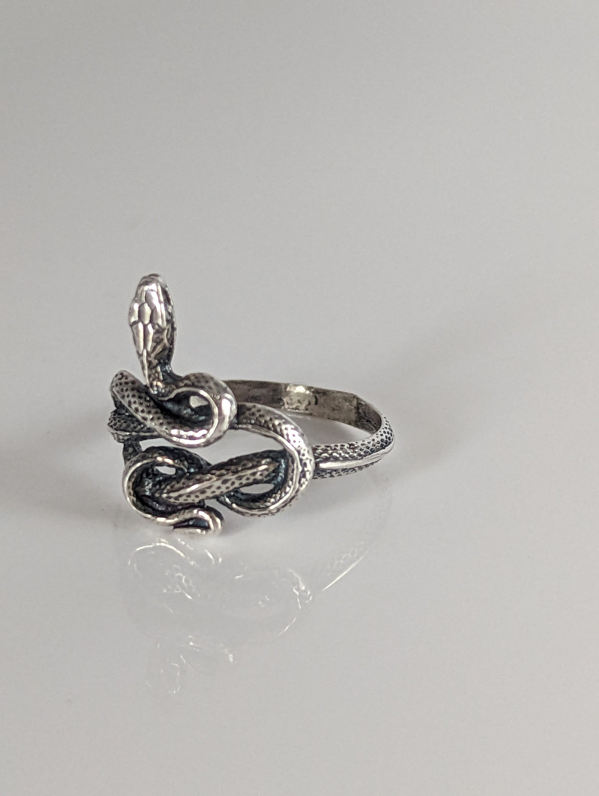 Silver Steed Snake Silver Ring