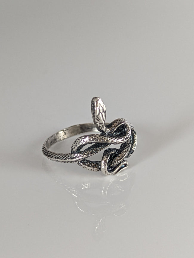Silver Steed Snake Silver Ring