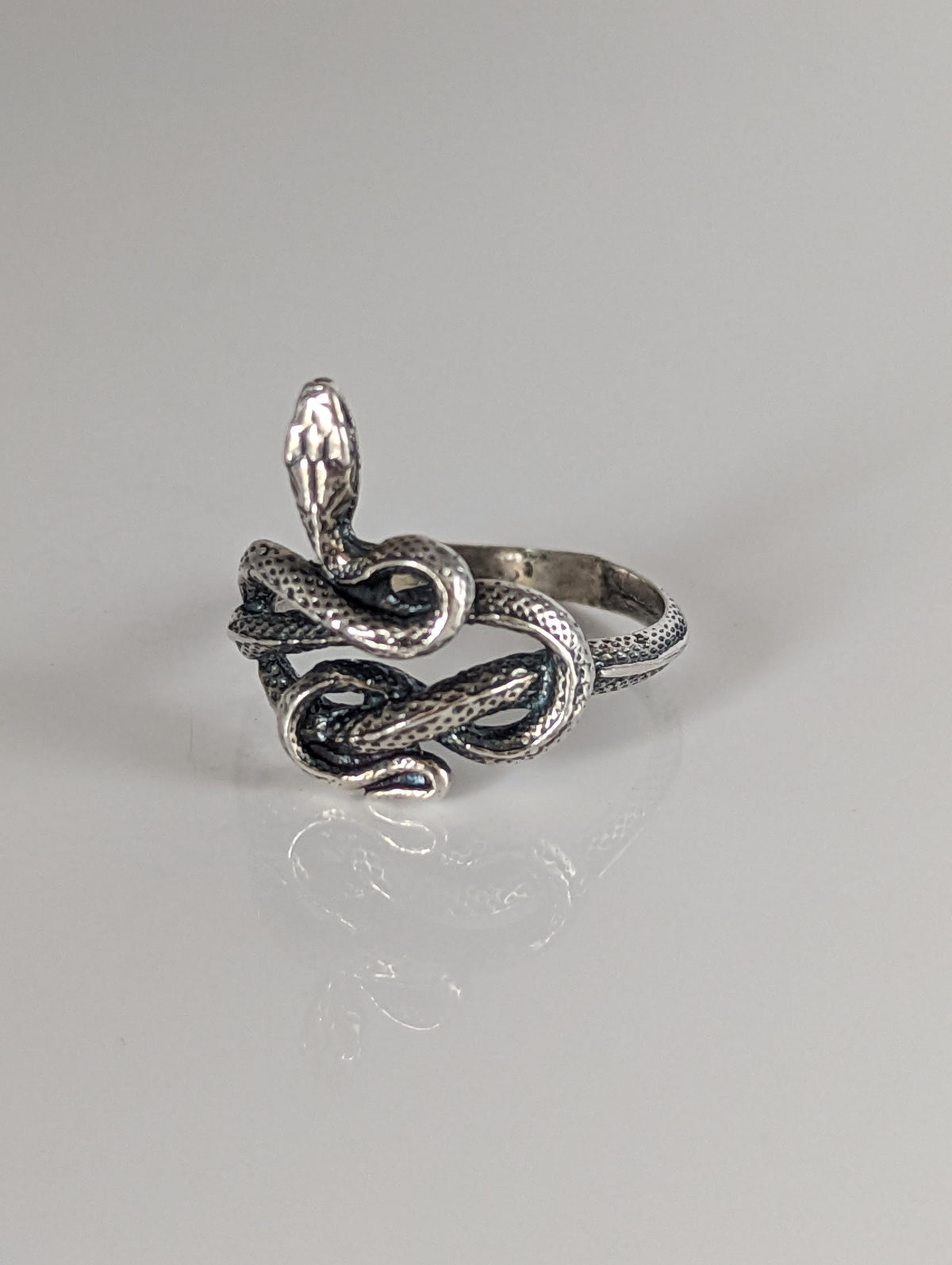 Silver Steed Snake Silver Ring