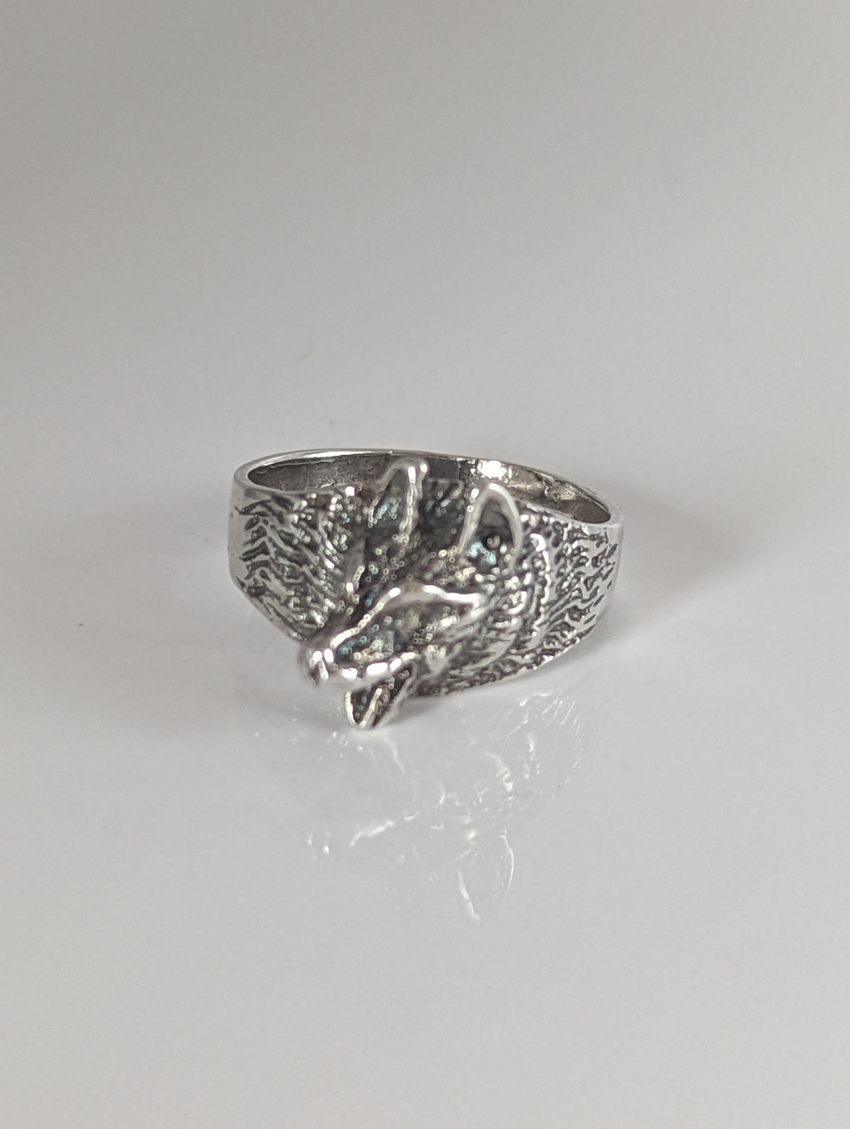 Silver Steed Wolf Silver Ring