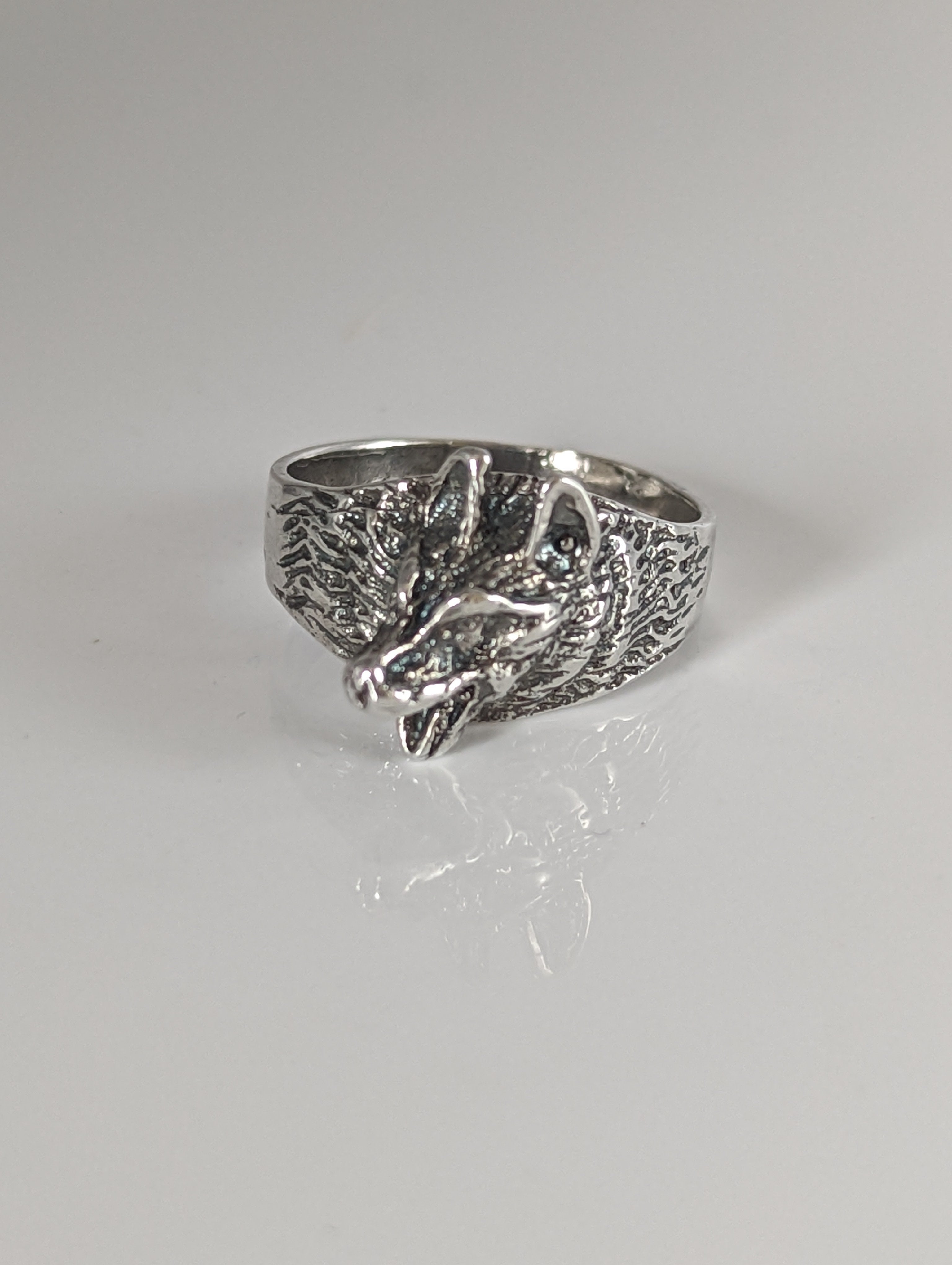Silver Steed Wolf Silver Ring