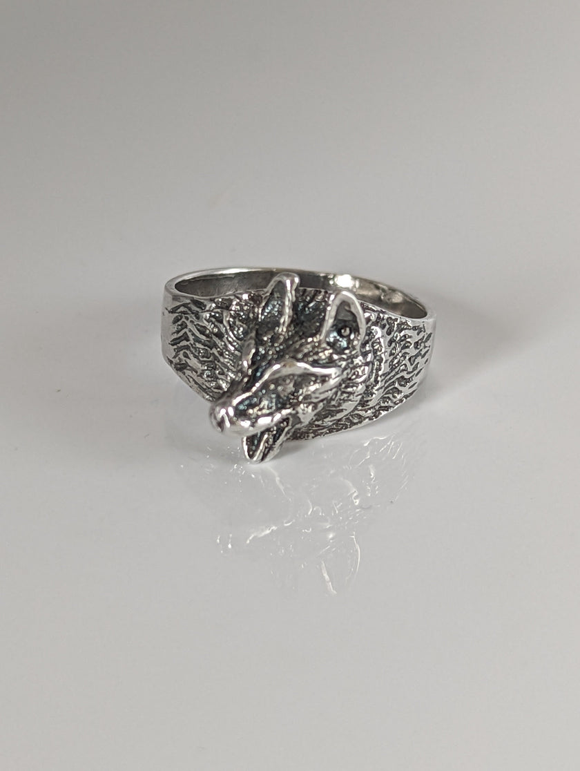 Silver Steed Wolf Silver Ring