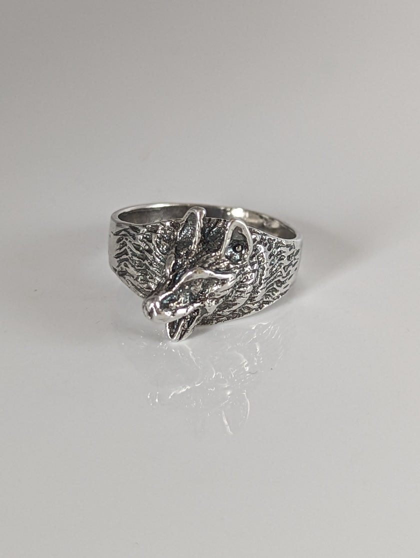 Silver Steed Wolf Silver Ring