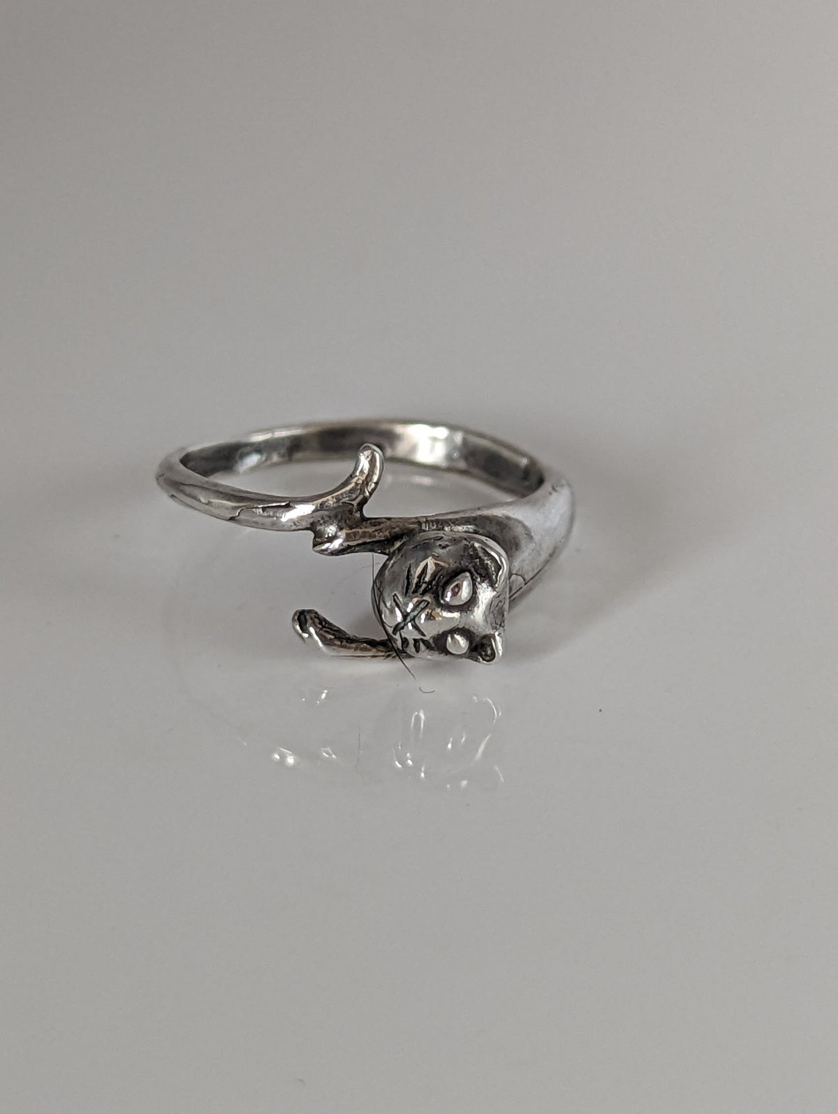 Silver Steed Jumping Cat Silver Ring
