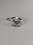 Silver Steed Jumping Cat Silver Ring