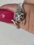 Silver Steed Jumping Cat Silver Ring