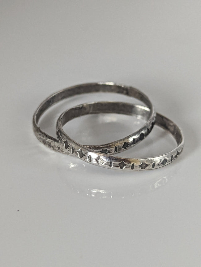 Silver Steed Two Interlinking Bands