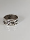 Silver Steed Flames Ring