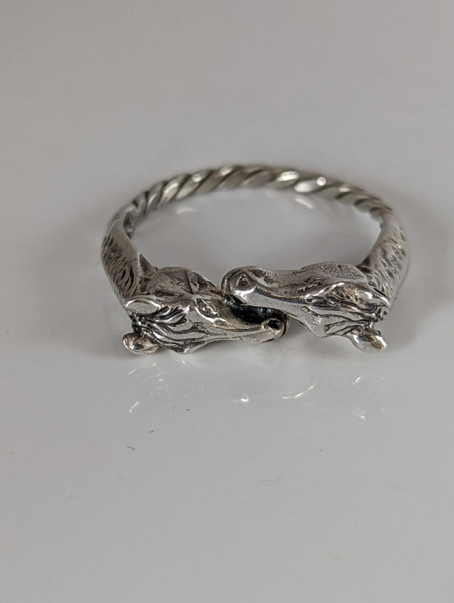 925 Silver Two Horse Heads Ring – Equestrian-Inspired Gift for Him or Her