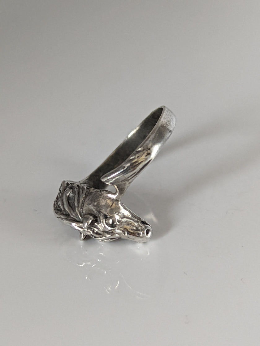 925 Silver Steed Horse Head Ring – Bold Equestrian Statement for Him or Her