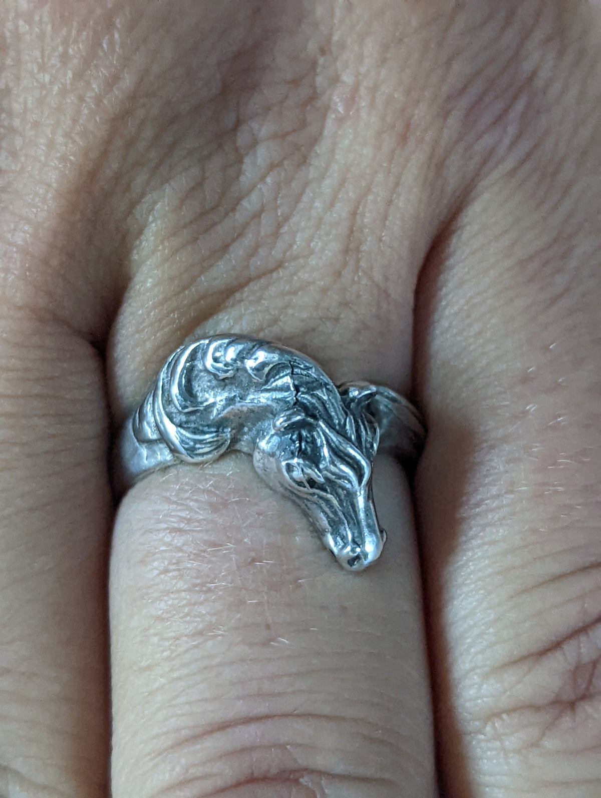 925 Silver Steed Horse Head Ring – Bold Equestrian Statement for Him or Her