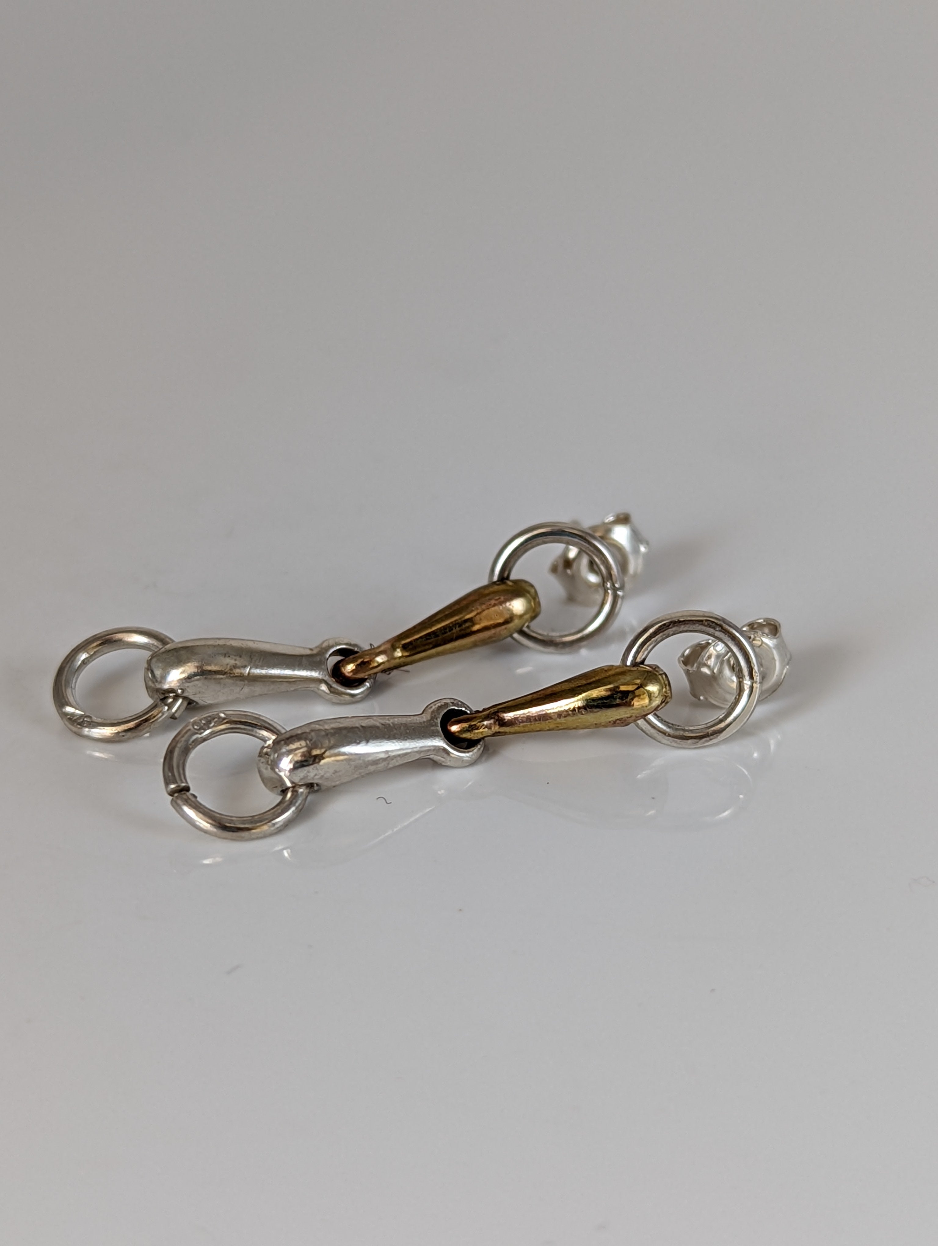 Silver Steed Snaffle Bit Stud Earrings