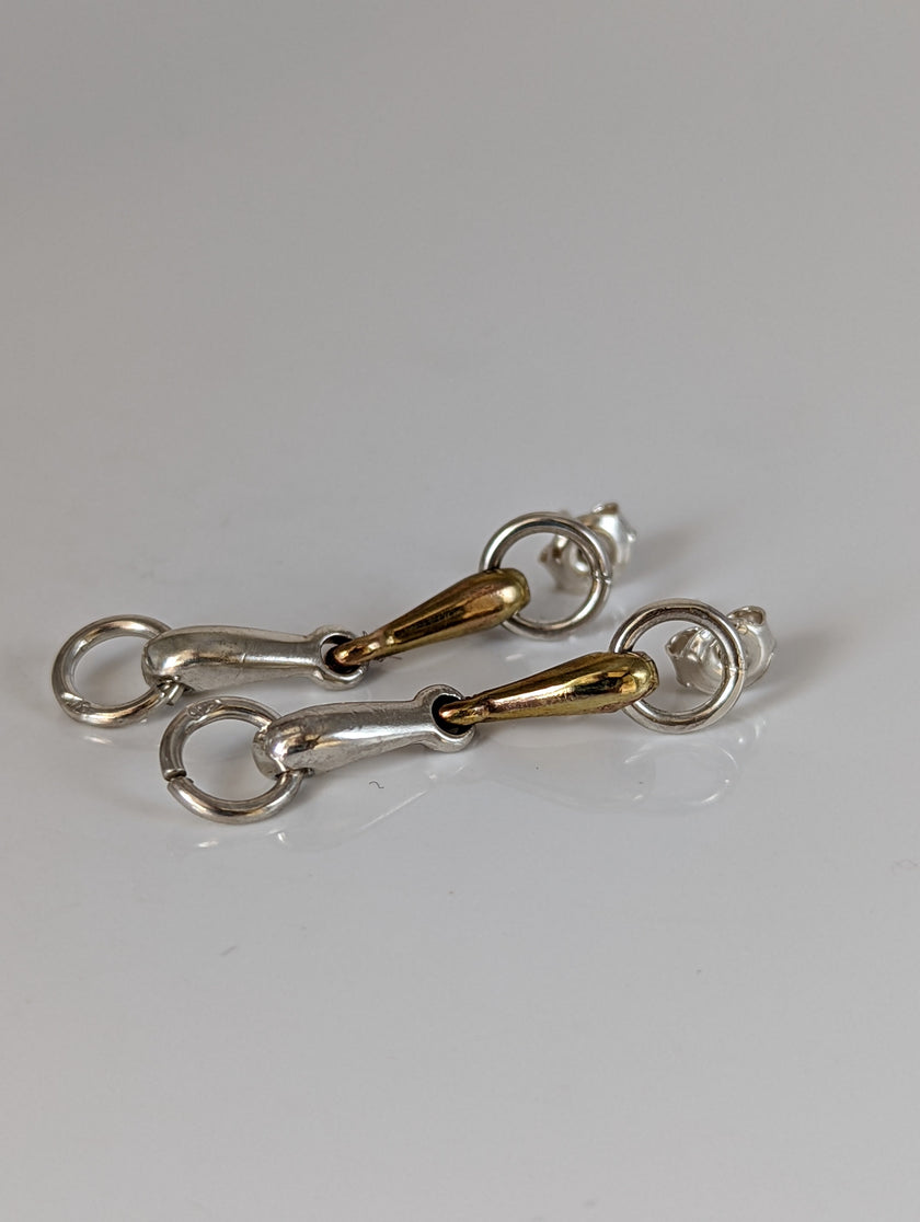 Silver Steed Snaffle Bit Stud Earrings