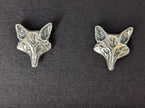 Silver Steed Fox Head Stud Earrings