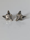 Silver Steed Fox Head Stud Earrings
