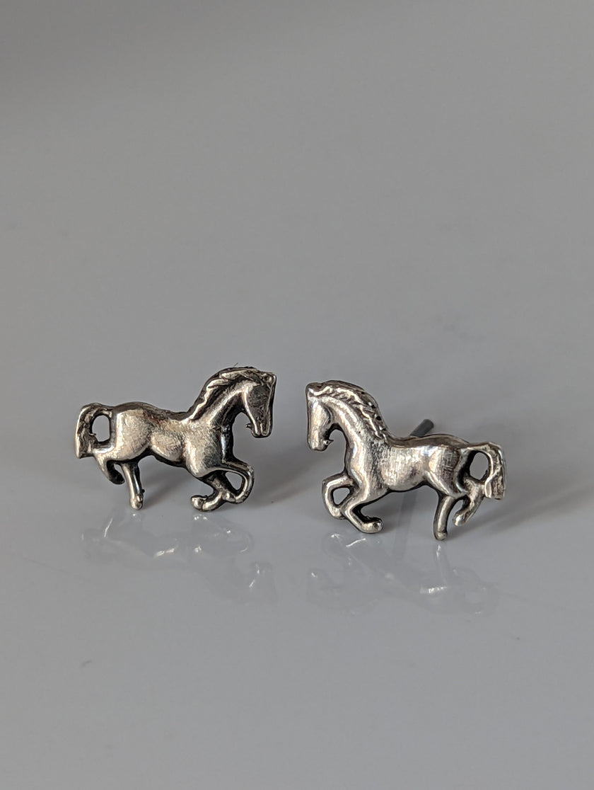 Silver Steed Small Silver Horse Stud Earrings 2