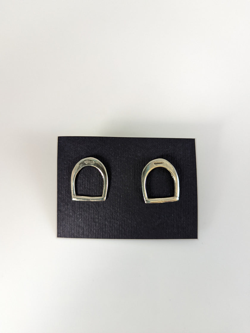 Silver Steed Stirrup Stud Earrings