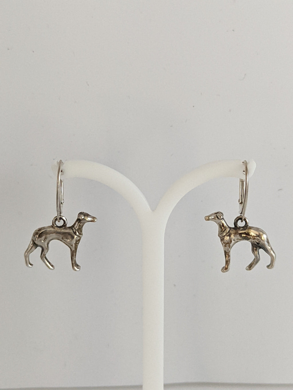 Silver Steed Dropped Greyhound Earrings