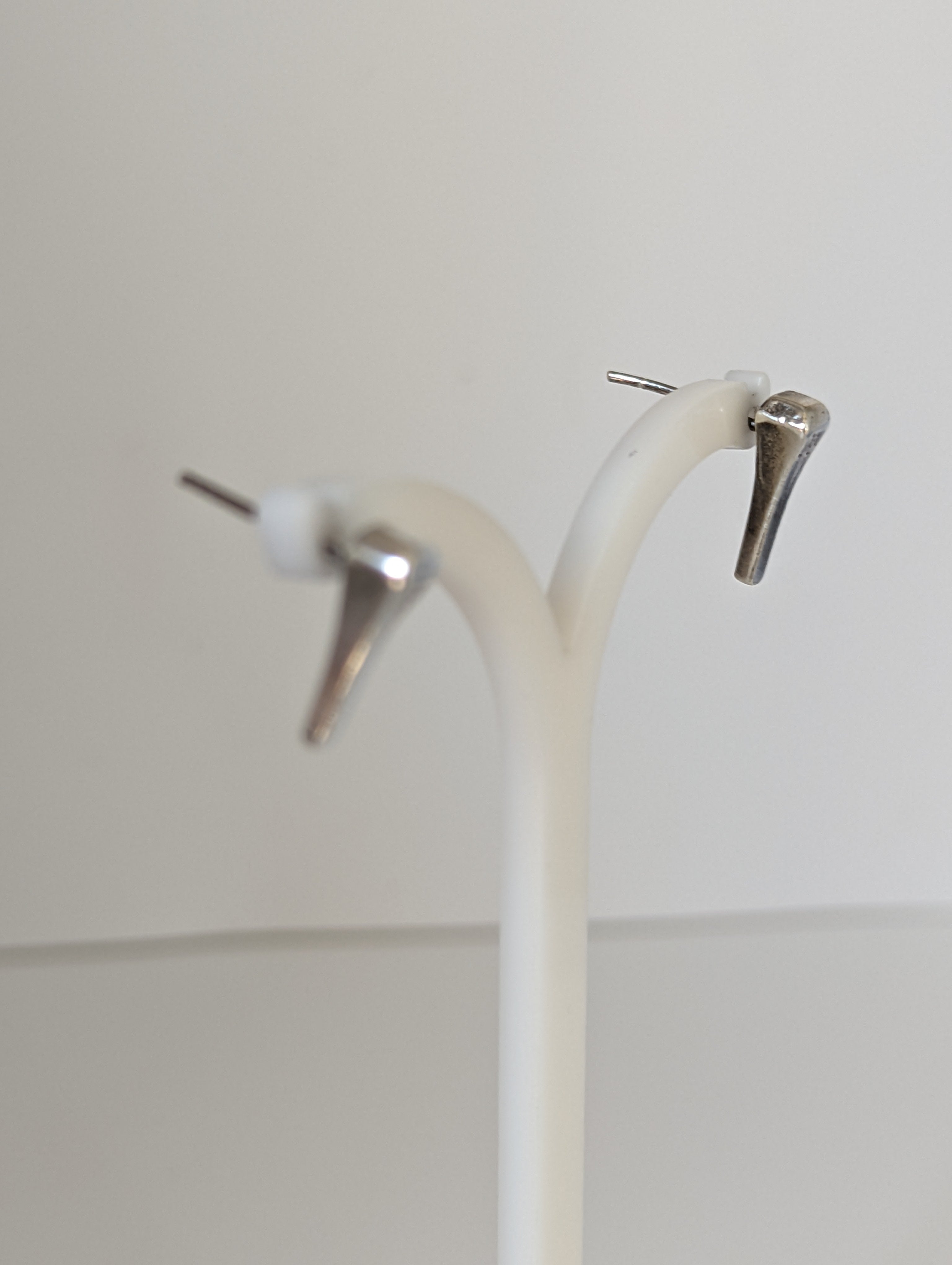 Silver Steed Short Hoof Nail Stud Earrings