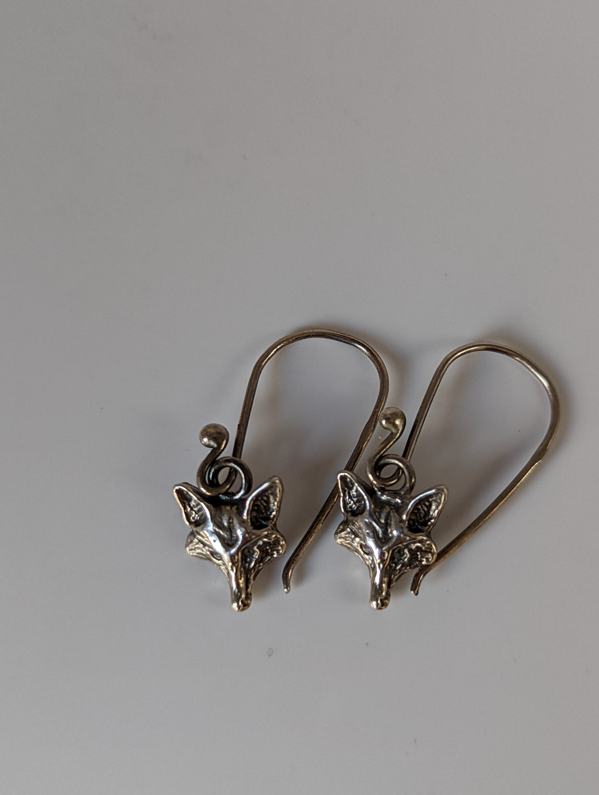 Silver Steed Fox Long Dropped Earrings