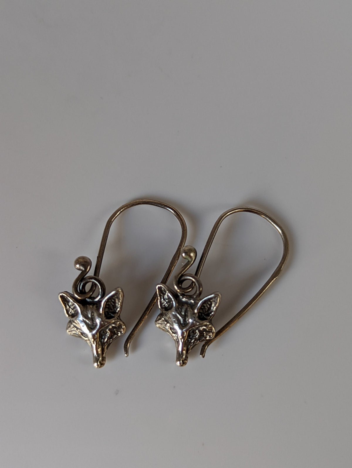 Silver Steed Fox Long Dropped Earrings