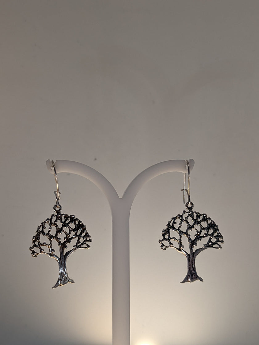 Silver Steed Fruit Tree Dangling Earrings