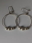 Silver Steed Loop with Buds Dangling Earrings